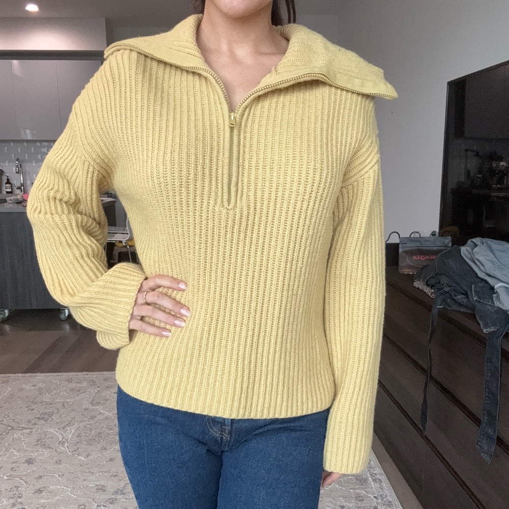 Sweet Baby Jane Yellow Cowl Neck Sweater